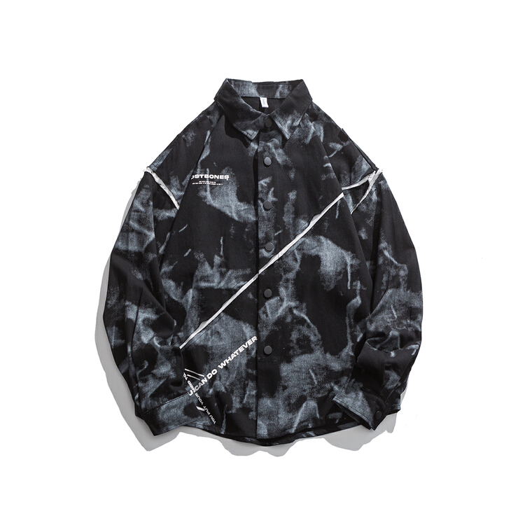 New year in early spring! [Tess] tie dye printing gradient ink retro trend shirt losas8001# ZZL