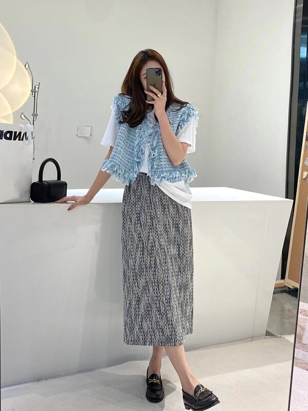 New year in early spring! [modern 197] check A-line fashion skirt 5389# zyh