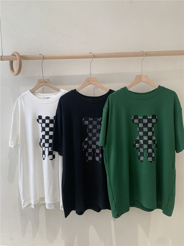 New year in early spring! [free Valley] Korean cartoon bear loose short sleeve T-shirt 4671# LSW