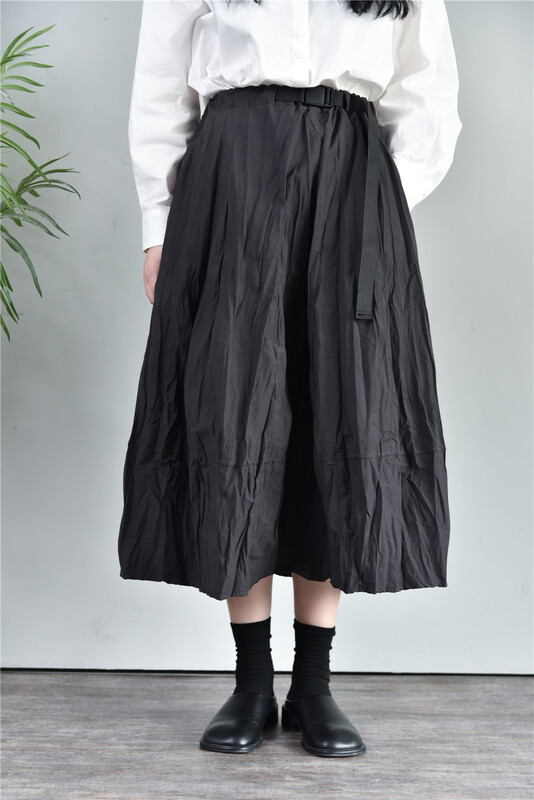 New year in early spring! [three and two out] pleated drawstring lady skirt 7911# L