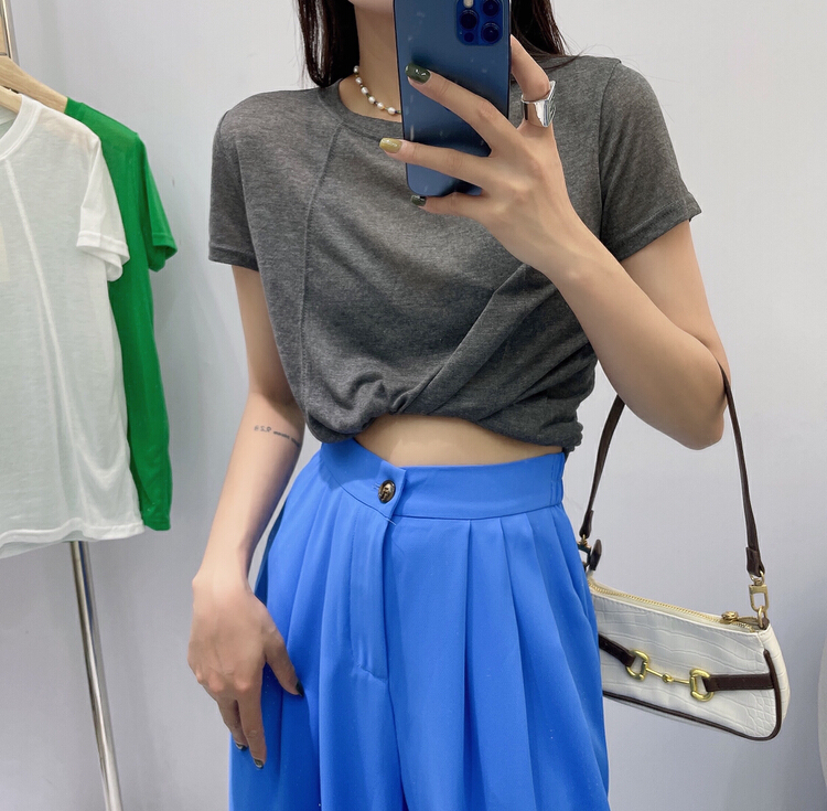 [Xi Xi] classic versatile solid short sleeve T-shirt ys1512# ozq