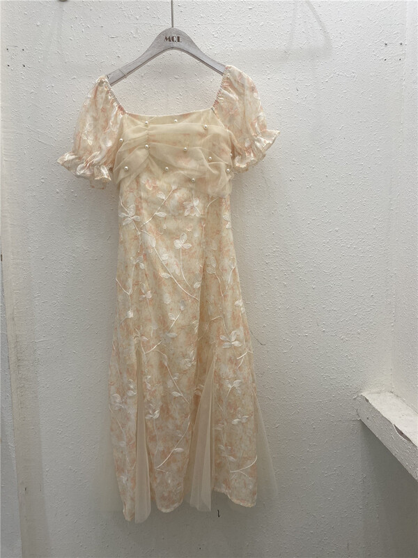 [MQL] French sweet Beaded mesh dress 448# CSX