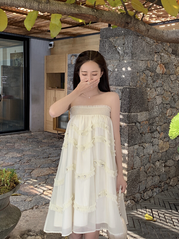 New in early summer! [u Nara] hand sewn drill bra design, two-piece skirt 81102# WPL