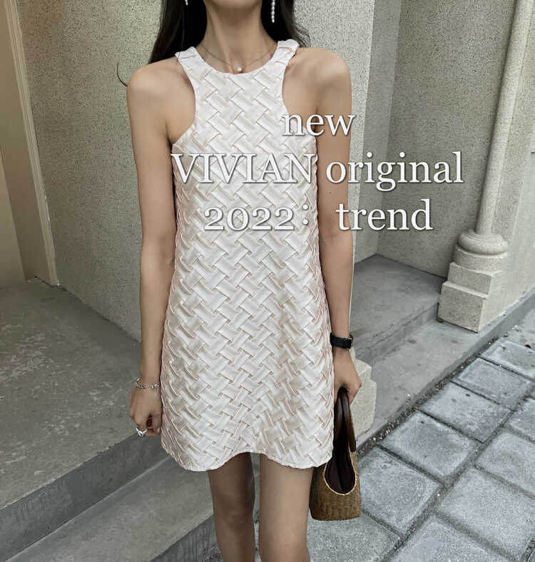 New in early summer! [Vivian] Korean three-dimensional design advanced sleeveless dress 90158# zxx