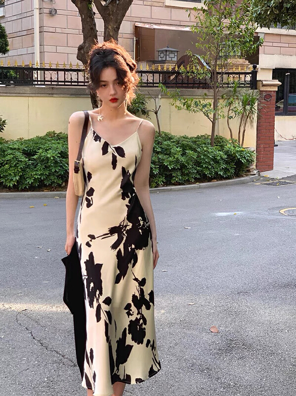 [savage] Vintage V-neck imitation acetate dress e8098# WPL