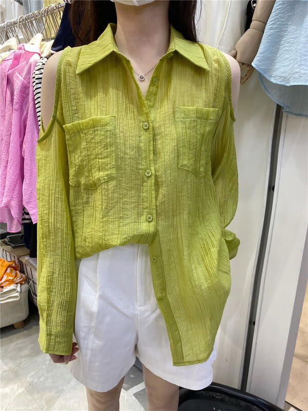 [an studio] simple, fashionable and versatile loose shoulder shirt 8793# L