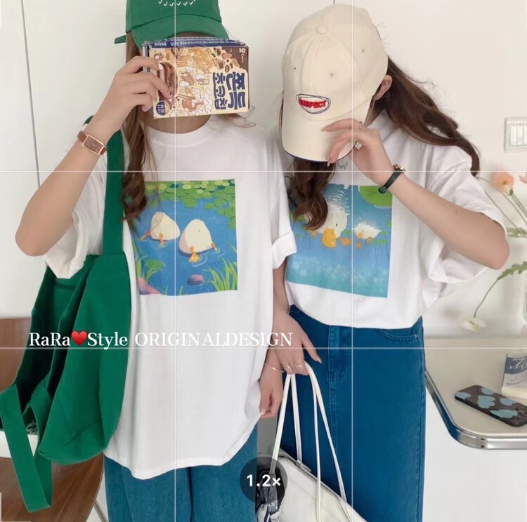 [rara] duck versatile round neck short sleeve T-shirt 19116-6# LSL
