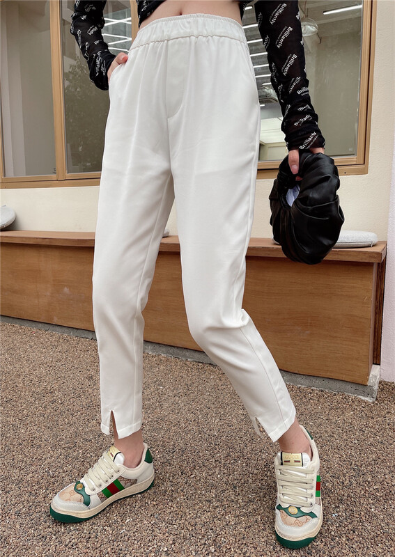 [al] solid color versatile Korean casual pants 7319# lwy