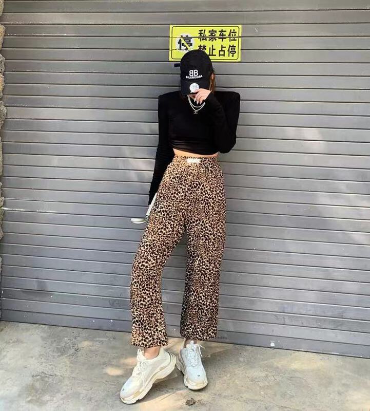 New year in early spring! [XT studio] elastic waist leopard wide leg casual pants 8006# zxl