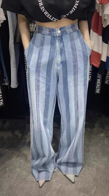 [K2 design] Korean personalized striped loose jeans p32# WTT