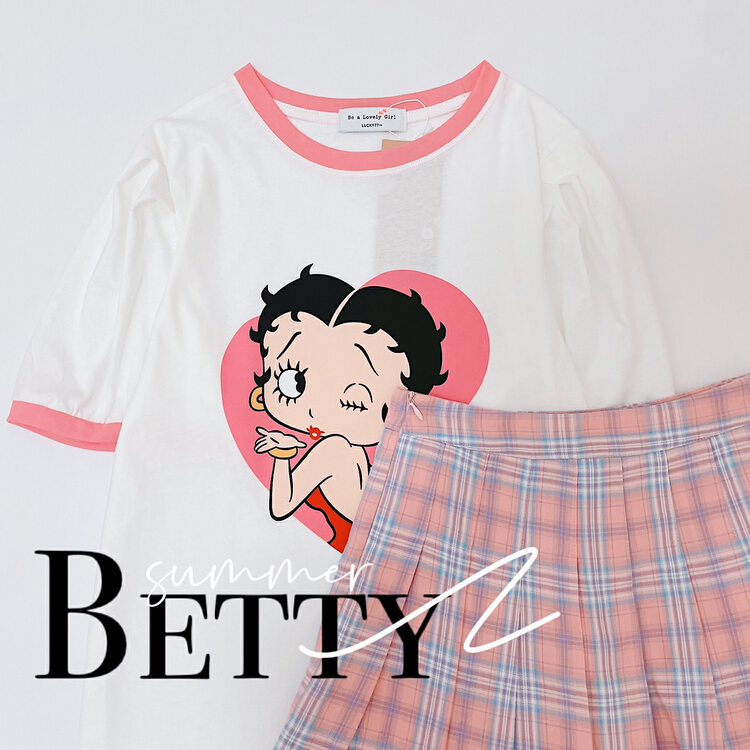 [lucky] fashion cartoon printed Lantern Sleeve slim short sleeve T-shirt (T-shirt only) 8753# HBx