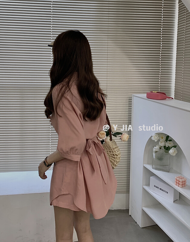 New in early summer! [y.jia Yijia] design waist shirt + simple design Shorts Set ys1-8929# PCZ