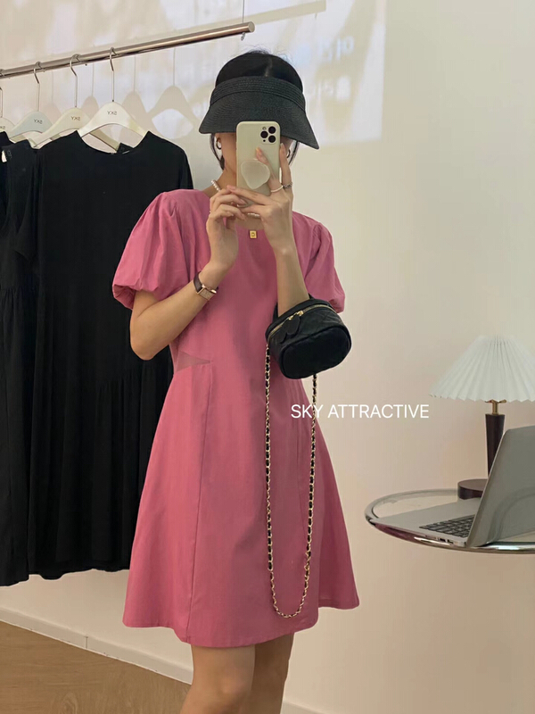 [sky] waist cut out versatile dress 19273# HBx