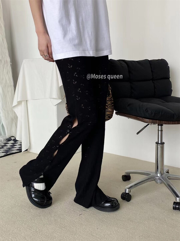 goods in stock! New in early summer! [mostly queen] button wide leg versatile casual pants 50111# XYY