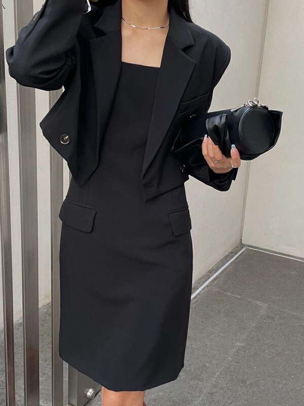 [soul] temperament Korean Ladies commuter waist slim suspender dress bt16004211l# CLS