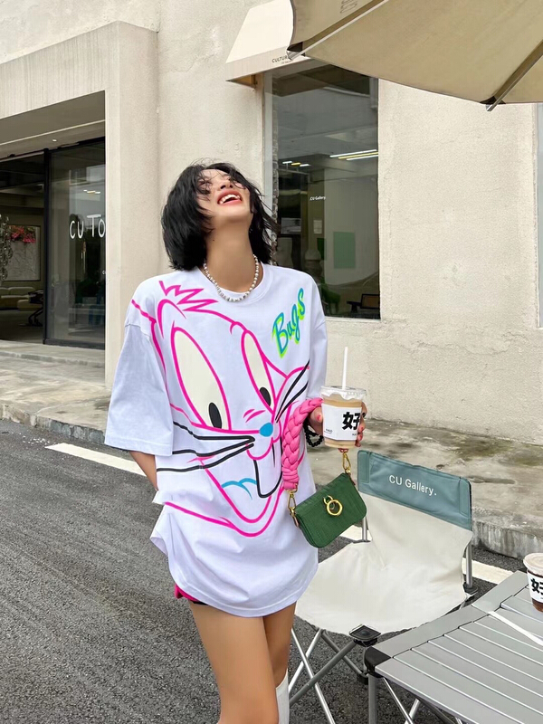 [wlady] Korean cartoon rabbit loose Pullover short sleeve T-shirt a351# WTT