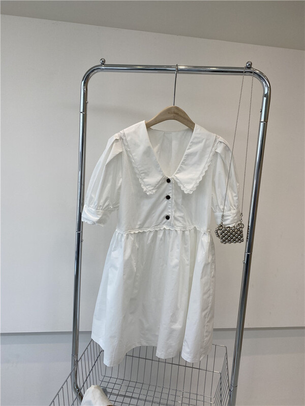 New in early summer! [blossom] Korean version of age reducing breasted dress 2872# WPL