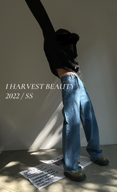 New year in early spring! [I style] irregular straight versatile jeans 5048# XYJ