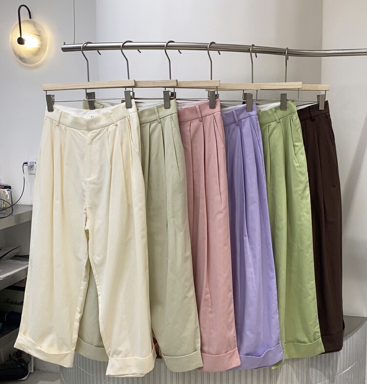 In early summer! [sanbara] Korean candy color work clothes casual pants y9303\lsw