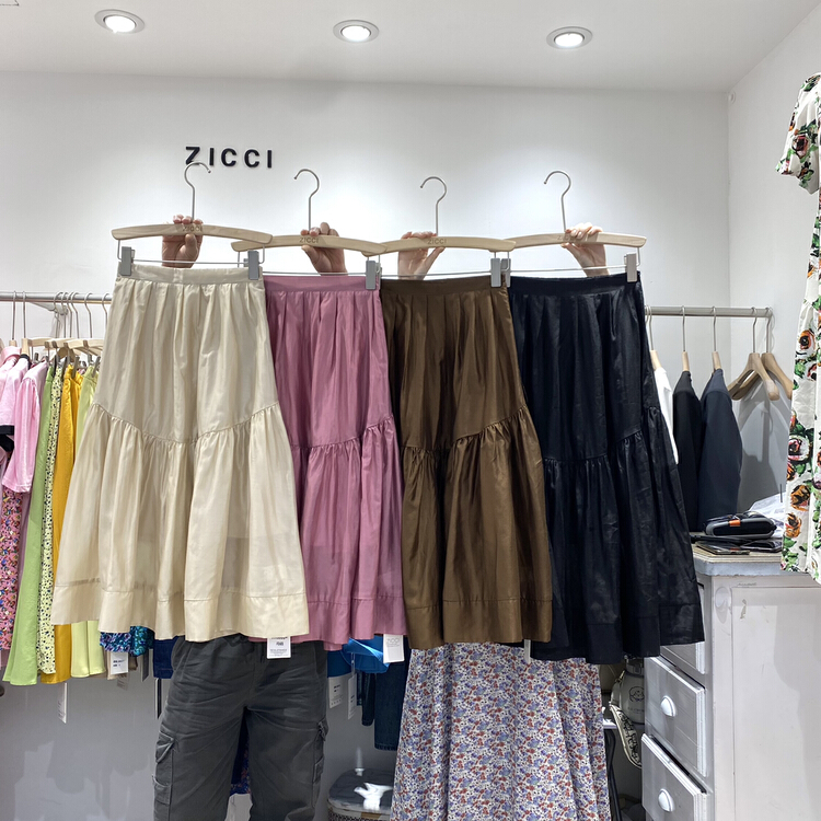 【ZICCI】簡約百搭寬鬆A字半身裙  106666#  LWY