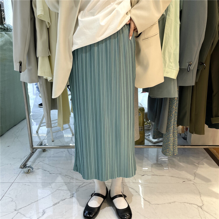 Stock! In early summer! [cool woman] Korean Japanese pleated draped skirt wq010\cls