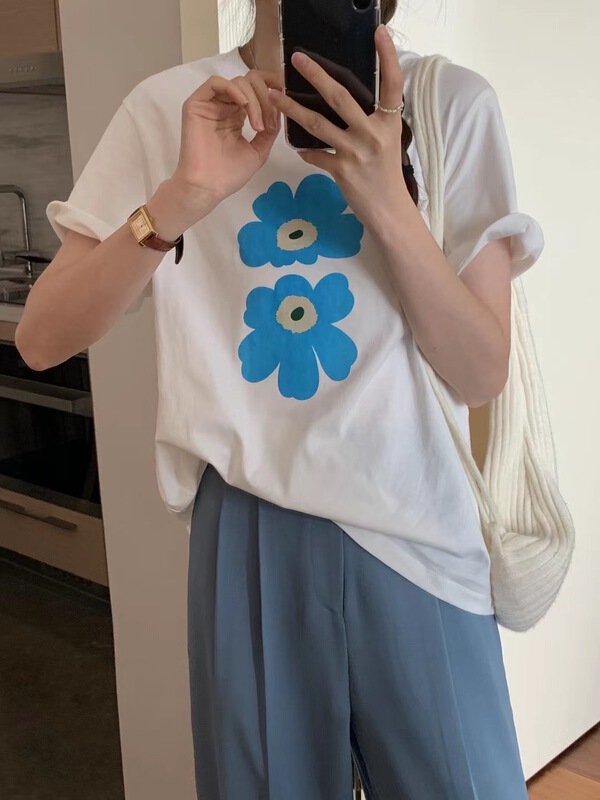New in early summer! [T.G] simple floret short sleeve T-shirt 17265# cqw