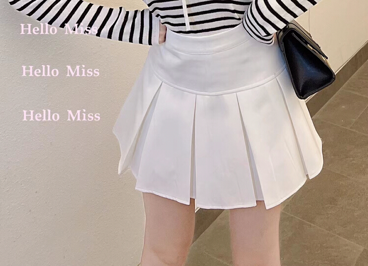 [Hello Miss] pleated slim skirt 020# PCZ