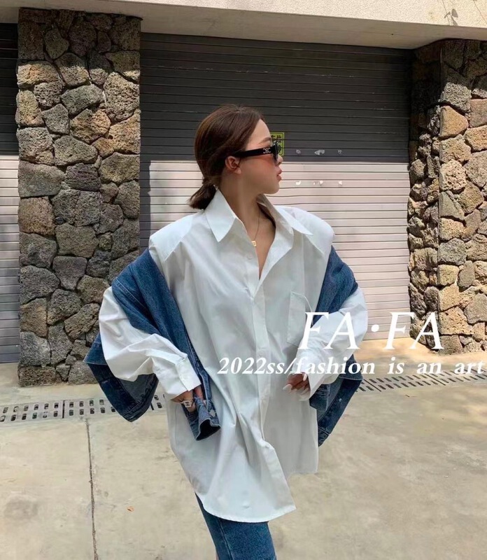 New year in early spring! [Fafa] Korean simple and versatile shoulder pad shirt 16823# zxl