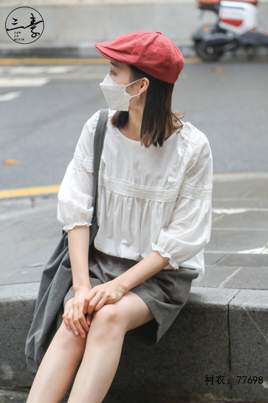 [original three element clothes] fashionable casual shirt 77698# XYJ