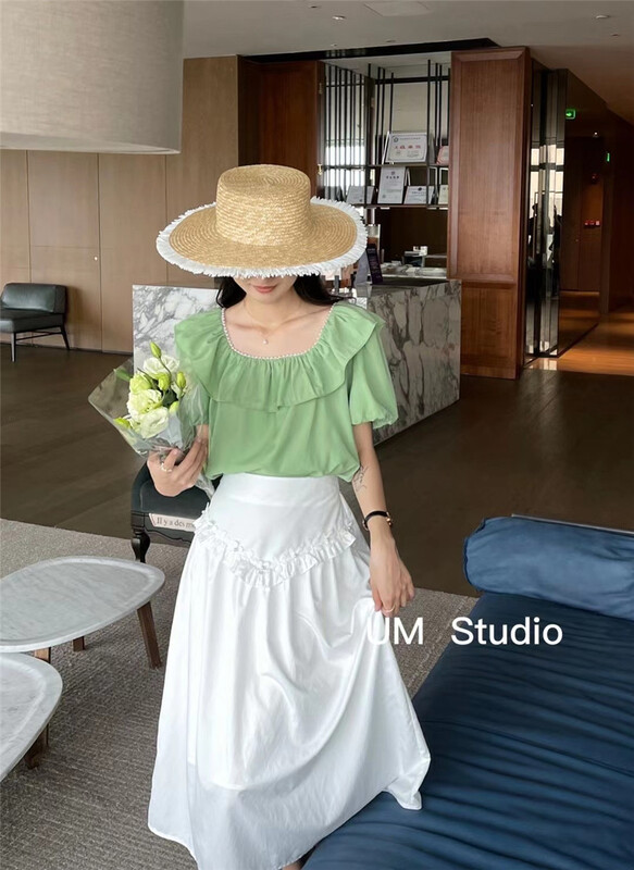 [um micron] elegant temperament high waist skirt 88310# hjy