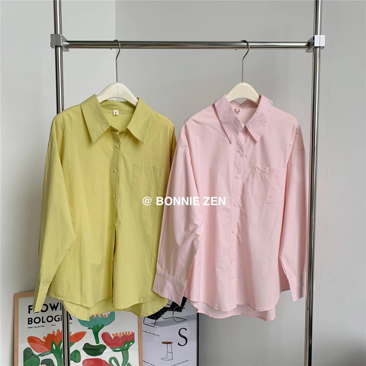 New in early summer! [Bonnie] side slit simple shirt 2269# XYJ