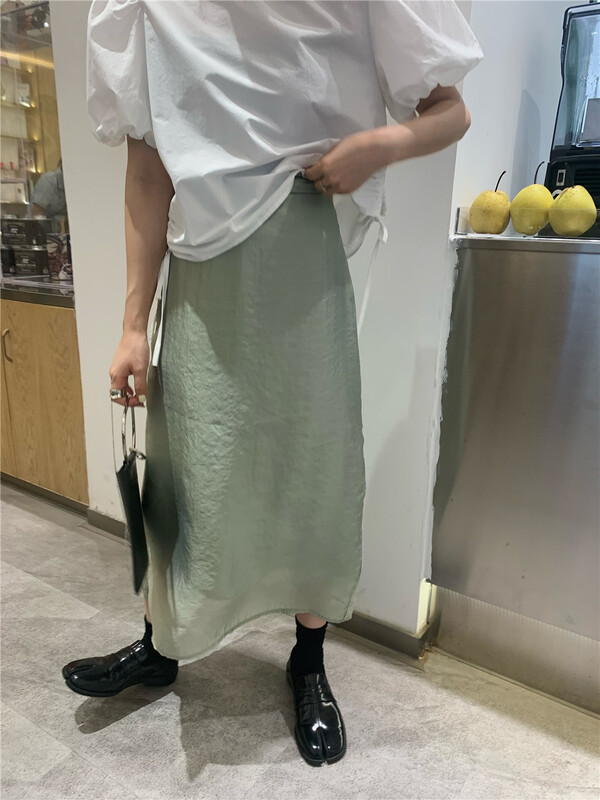 [YST] temperament high waist mid length skirt 10219# XJ