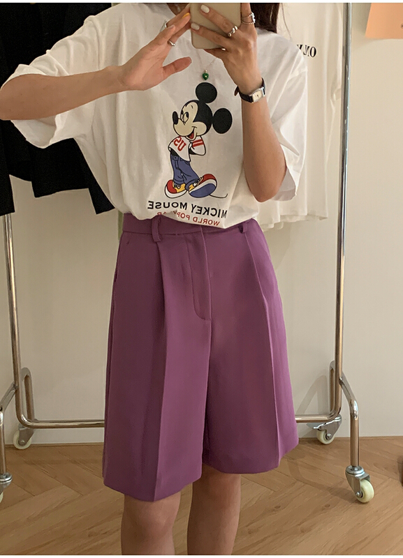 [the mind] Korean solid color versatile casual shorts 60237# XYJ