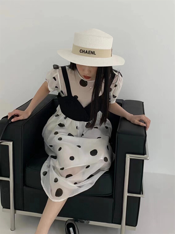 [Yunsheng] suspender comfortable Vest + lady color matching dress set 6728# L