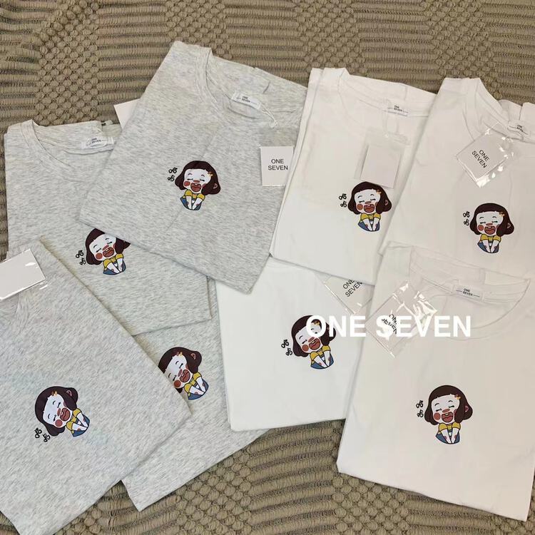 [one seven] Korean girls' printed versatile short sleeve T-shirt ys1-603# XYY