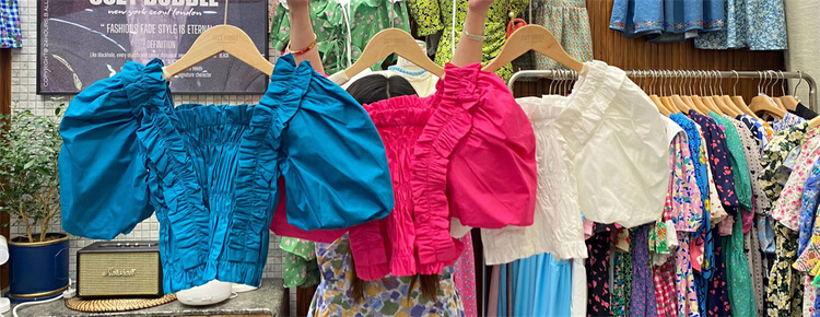 New in early summer! [N21] Korean style bubble sleeve fashion shirt 2225# WPL