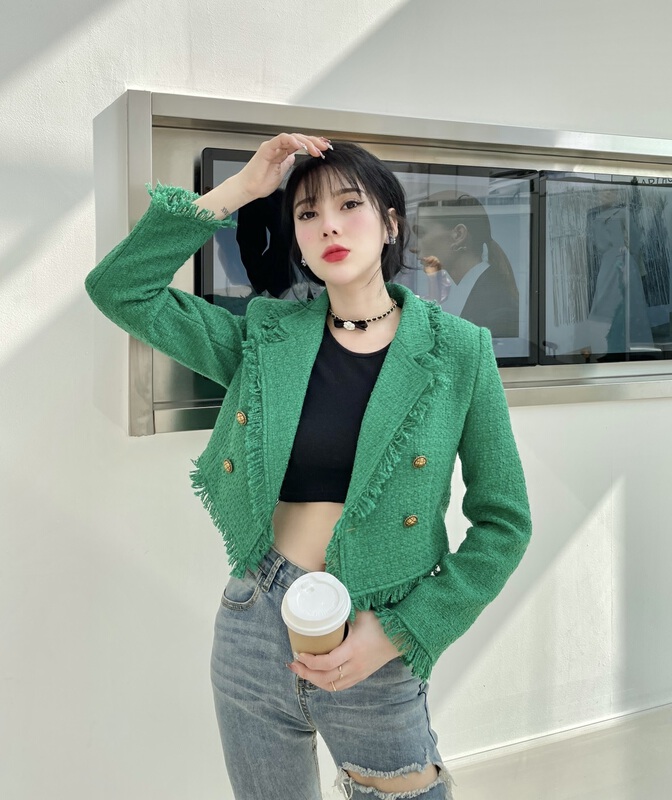 goods in stock! [mi2] xiaoxiangfeng double breasted burr jacket b6223# JJ