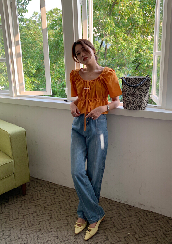 New in early summer! [Yiwan y.von] straight casual loose straight vertical jeans 1919# XJ