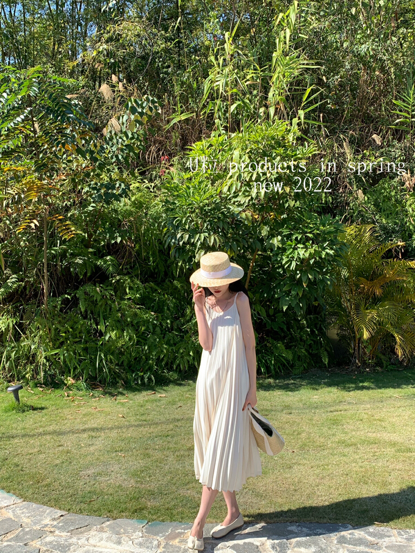 goods in stock! New year in early spring! [U grain] elegant pleated suspender dress 11221# HBx