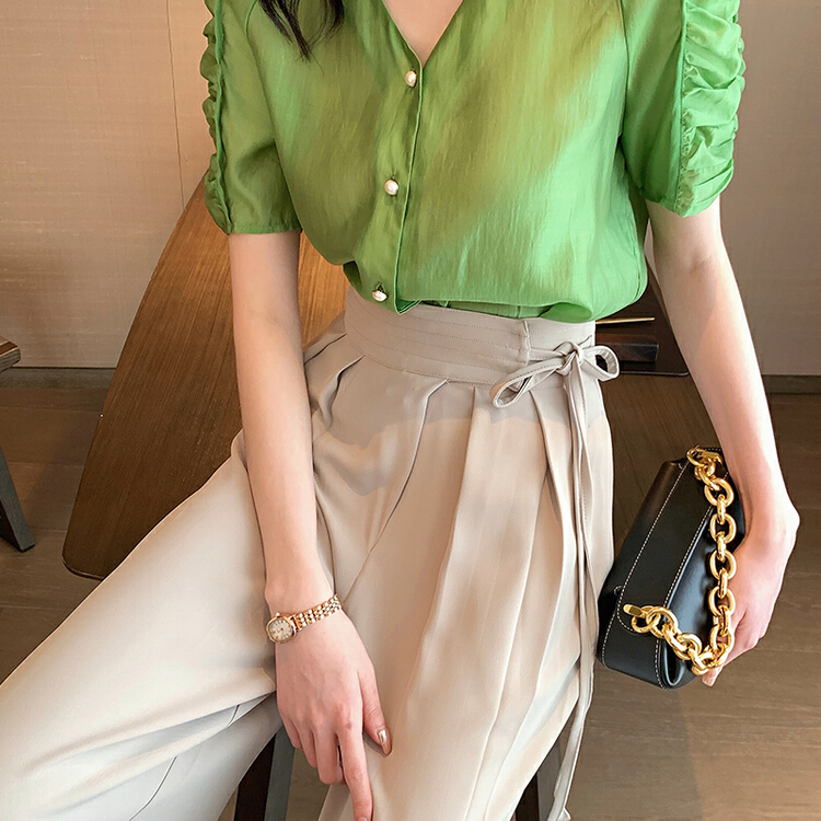 [Hanna including that] fashionable design, waist and head slim trousers m6150# XJ