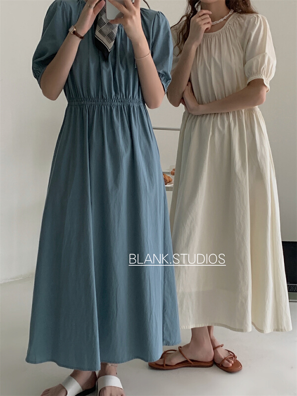 [blank] round neck niche gentle dress 512310# WPL