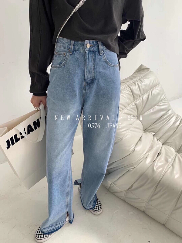 goods in stock! New year in early spring! [0576jeans] basic versatile wide leg jeans 6811# LSL