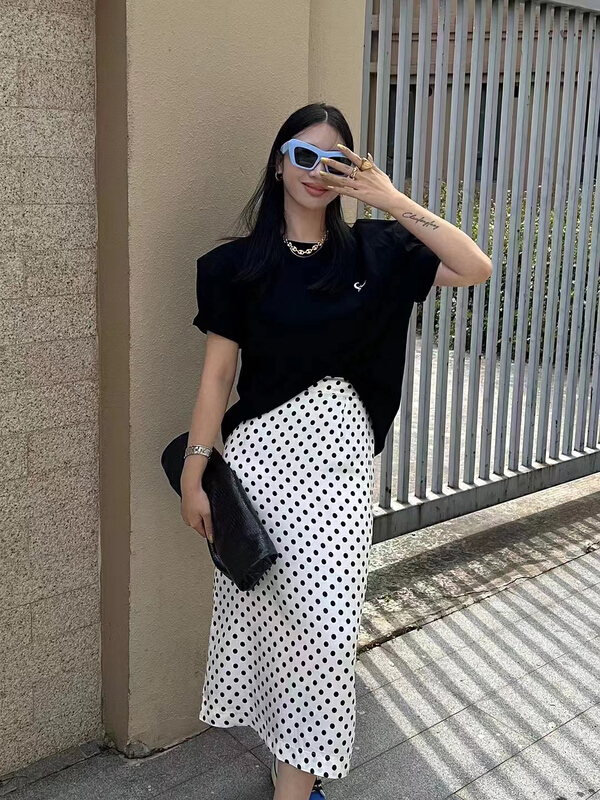 New in early summer! [c.h.z] Korean slim wave point skirt 80051# WTT
