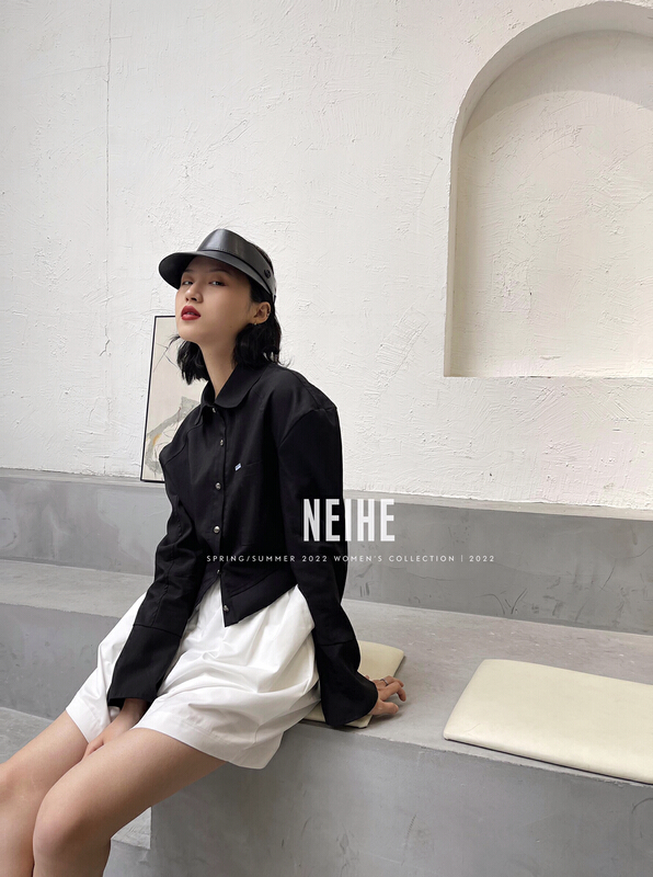 現貨!早春上新!【NEIHE】韓系舒適百搭單排扣襯衫  22059#  ZXX