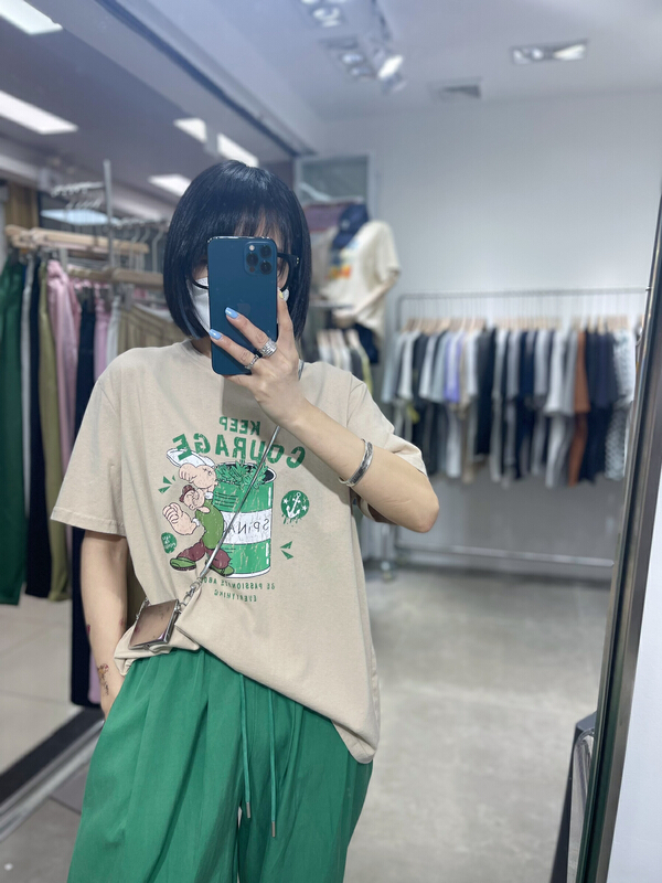 New year in early spring! [two percent] Popeye crew neck short sleeve T-shirt 9859# LSL