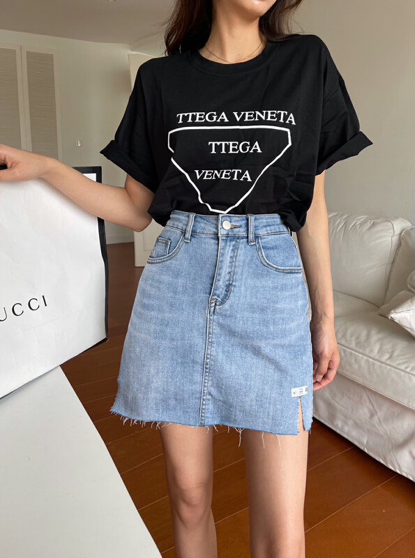 [en Xier] Korean elastic A-shaped denim skirt eb2018# L