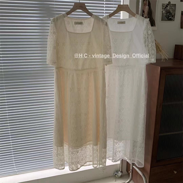 【HC-VINTAGE】方領淑女氣質連衣裙  YS1-S8801#  L