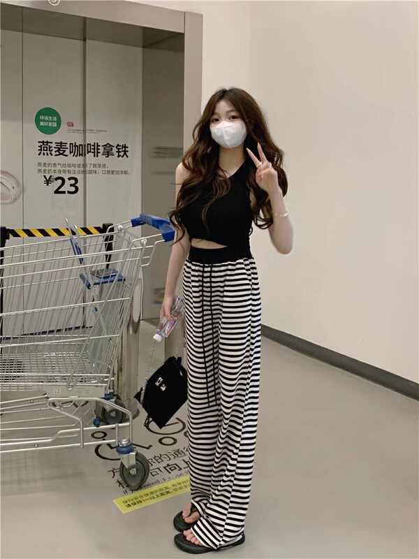 [mi ni] high waist striped slacks 1013# PCZ