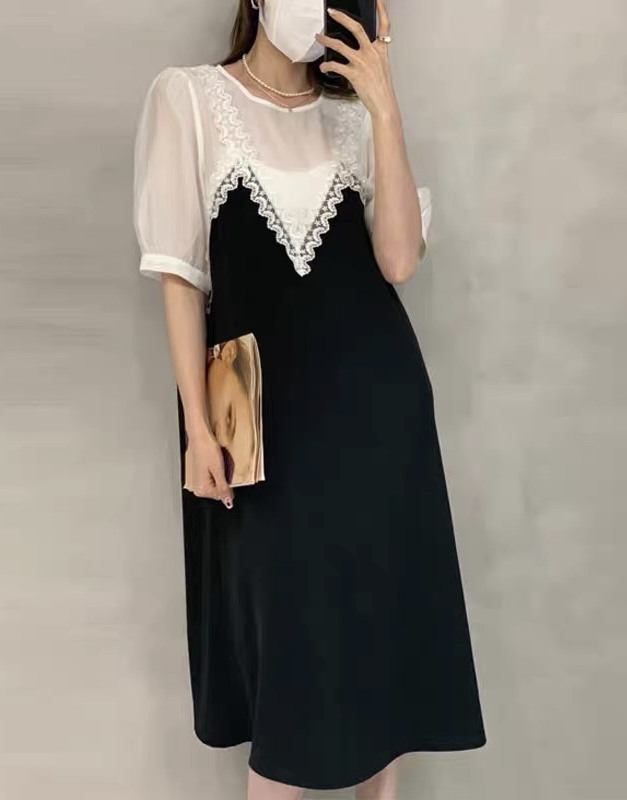 [JH] fashion temperament color matching dress (excluding matching) 41687# PCZ