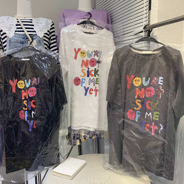 goods in stock! New year in early spring! [xiaokoujia] Korean alphabet printed short sleeve T-shirt 80233# WTT